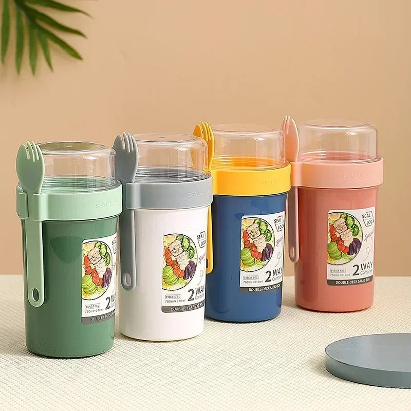 BloomMix Dual-Compartment Snack Cup