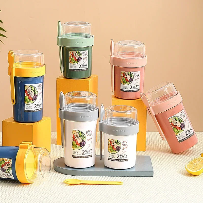 BloomMix Dual-Compartment Snack Cup