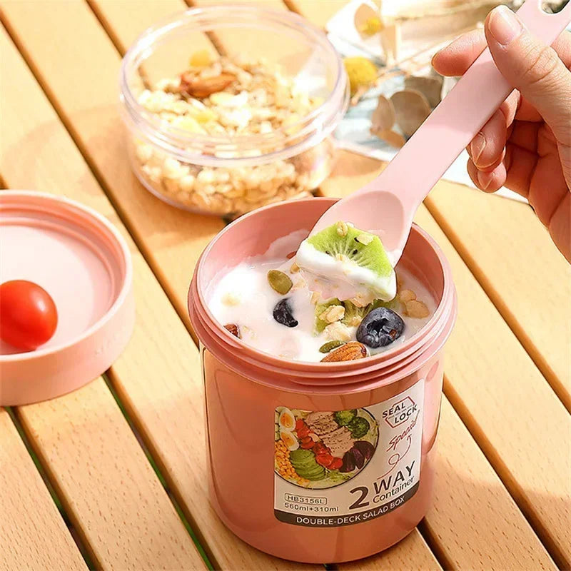 BloomMix Dual-Compartment Snack Cup