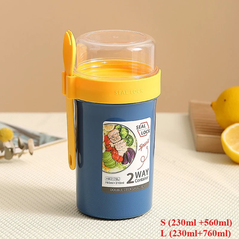 BloomMix Dual-Compartment Snack Cup