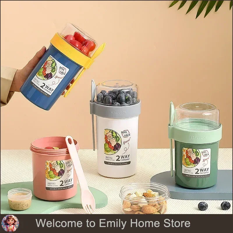 BloomMix Dual-Compartment Snack Cup