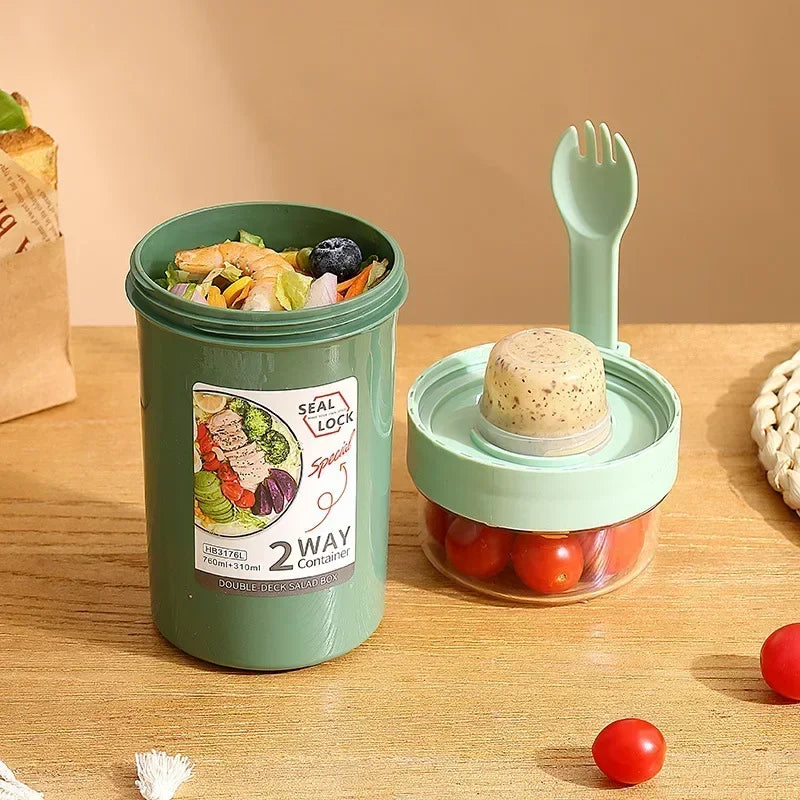 BloomMix Dual-Compartment Snack Cup