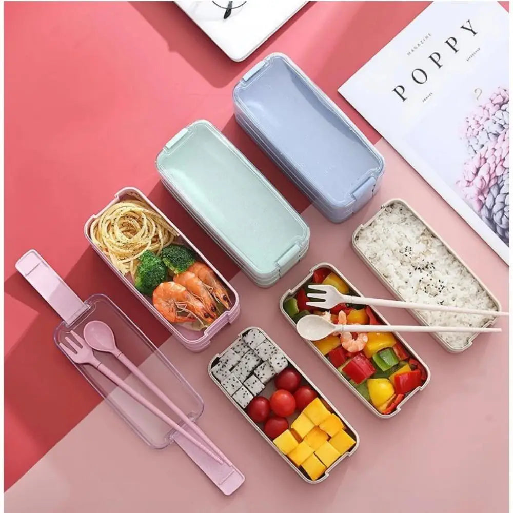 BloomStack Wheat Straw 3 Layer Bento Box