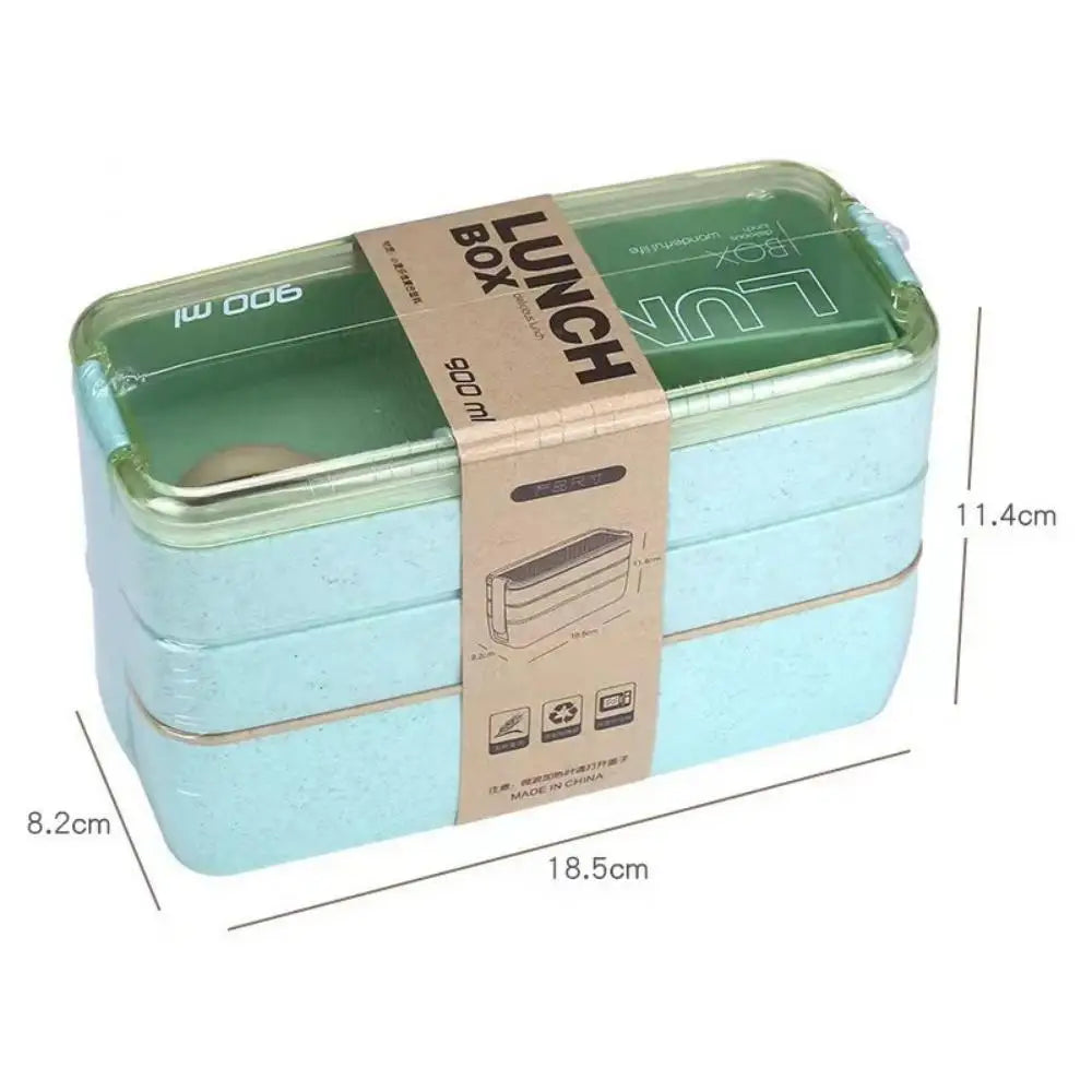 BloomStack Wheat Straw 3 Layer Bento Box