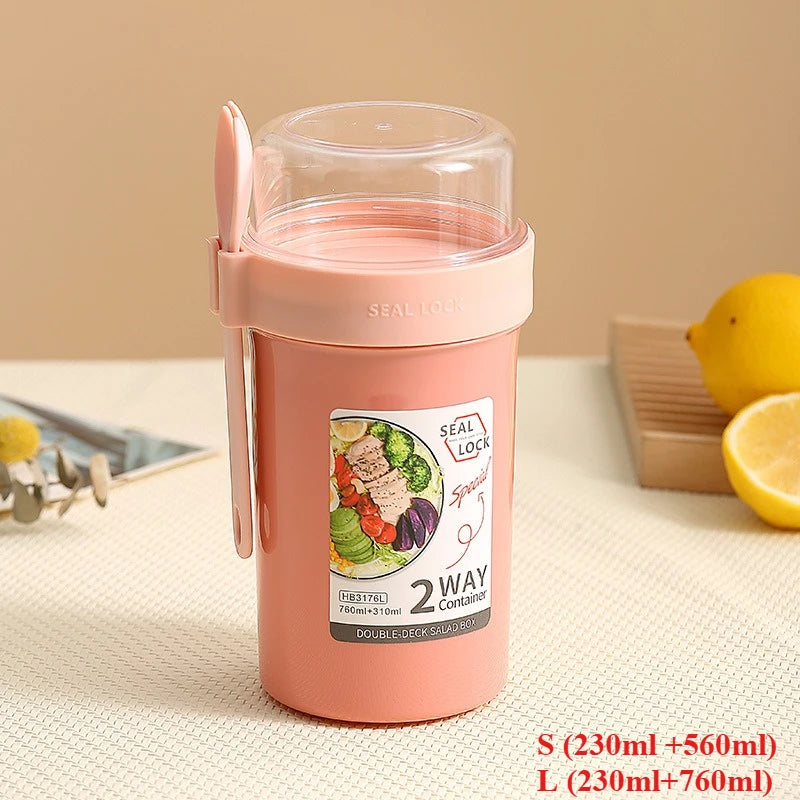 BloomMix Dual-Compartment Snack Cup