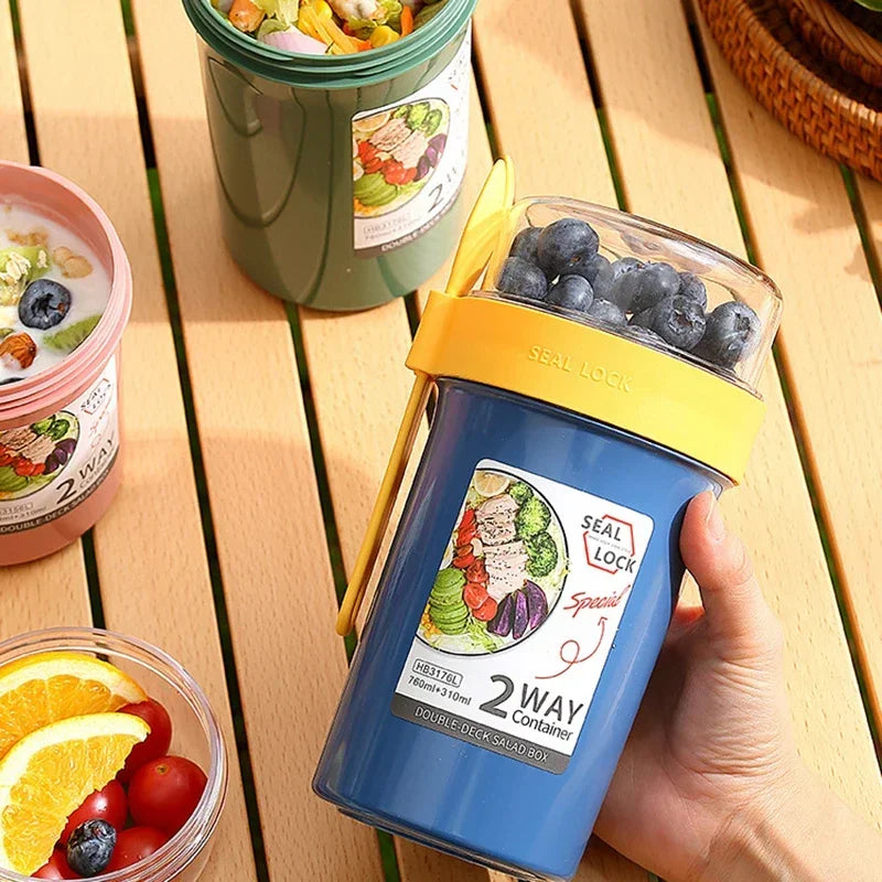 BloomMix Dual-Compartment Snack Cup