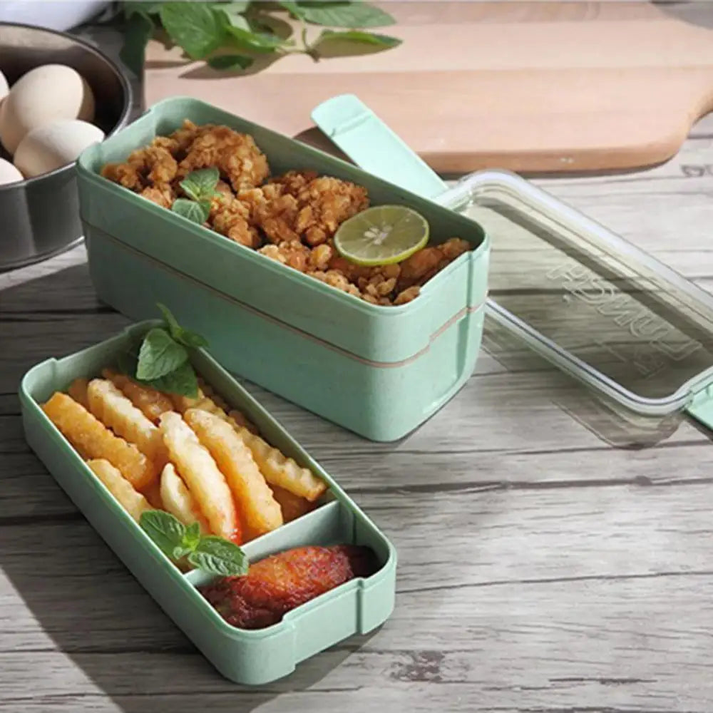 BloomStack Wheat Straw 3 Layer Bento Box