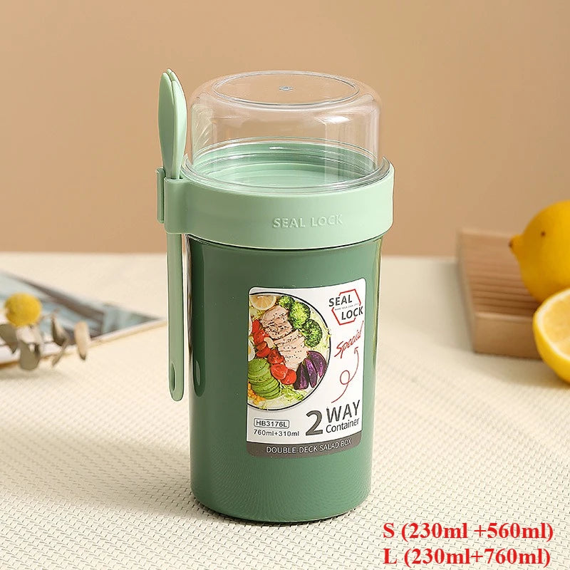BloomMix Dual-Compartment Snack Cup